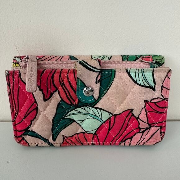 Vera Bradley Vintage Floral Smartphone Wristlet Wallet Broken Zipper & No Strap - Picture 3 of 11